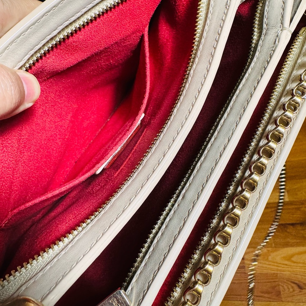Christian Louboutin Cream and Gold 2ways Crossbody Bag with Studded Design - Picture 5 of 16